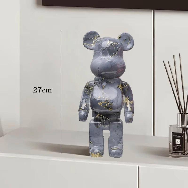 🧸✨ Graffiti Bear Resin Statue – 27cm Artistic Decor Figurine