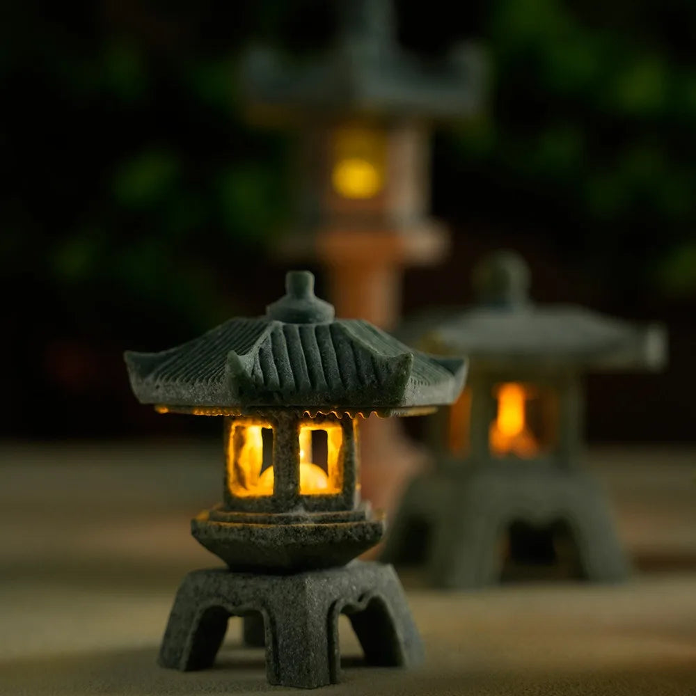 🌙 Mini Zen Pagoda & Lantern Statues – Micro Garden & Aquarium Decor 🏯✨