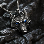 🐺✨ Celtic Wolf Pendant Necklace – Mystic Blue-Eye Amulet