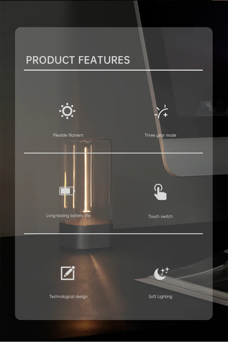 ✨ Lampada Wireless Minimal – LED Dimmerabile & Magnetica 🔋