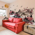 🌄 Chinese Ink Landscape Wall Stickers – 3-Piece Set