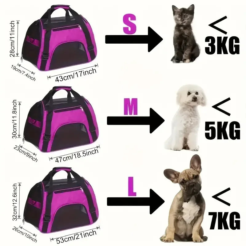 🐾 Soft Canvas Pet Carrier – Lightweight & Breathable Travel Bag