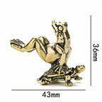 🐸✨ Zen Animal Brass Statues – Meditation Frog & Kung Fu Turtle Collection