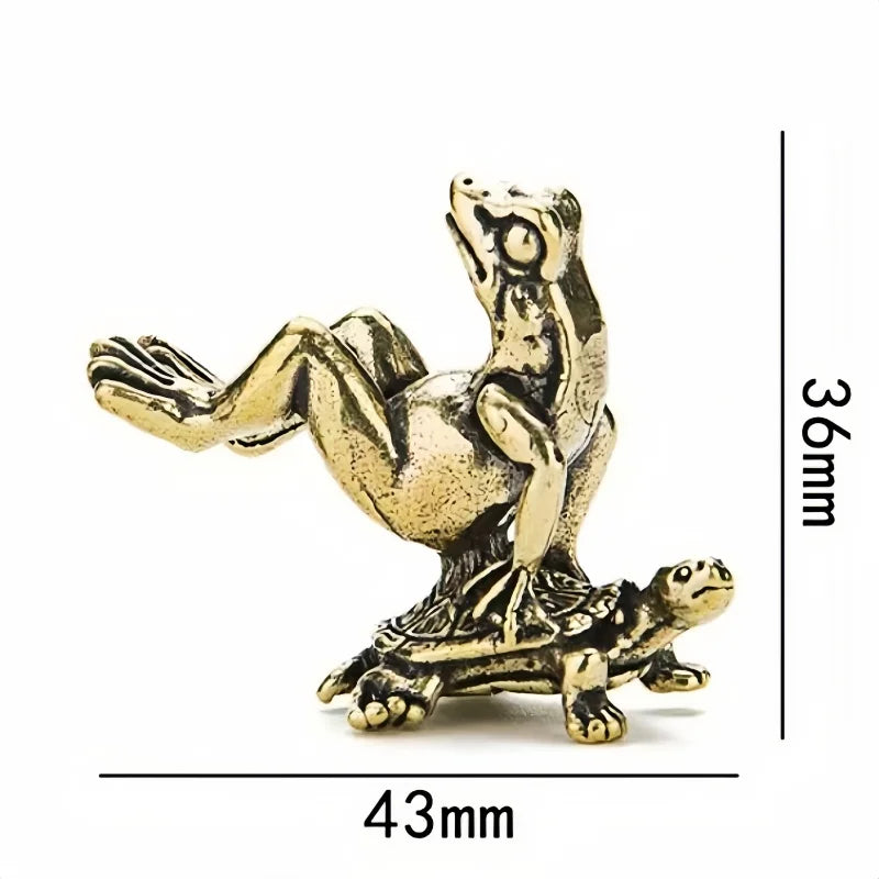 🐸✨ Zen Animal Brass Statues – Meditation Frog & Kung Fu Turtle Collection