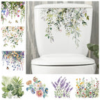 🌿✨ Green Leaf Toilet & Bathroom Wall Stickers — Waterproof Decorative Decals