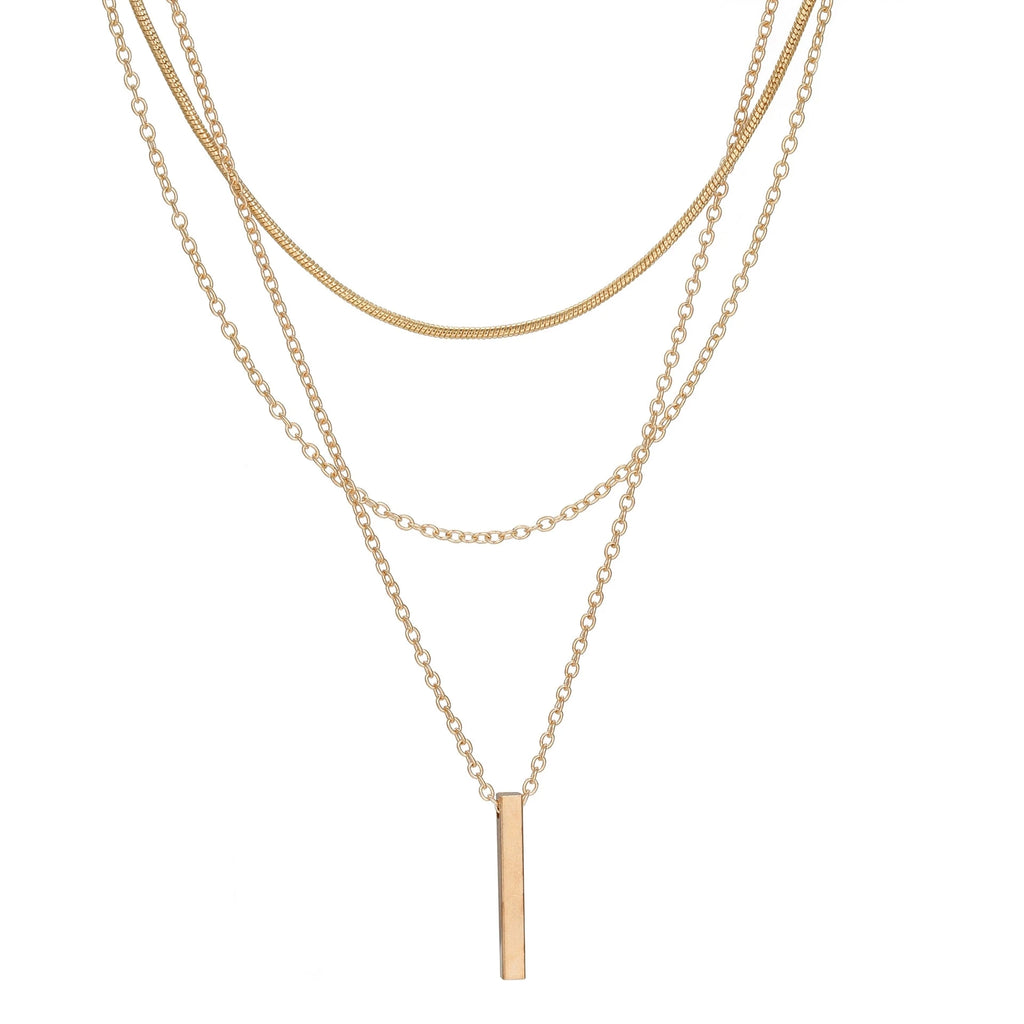 Minimalist Fine Bar Pendant Necklace for Women ✨ | Elegant Slim Charm Jewelry