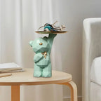 🐻✨ Geometric Bear Tray Statue – Modern Home Decor Accessory