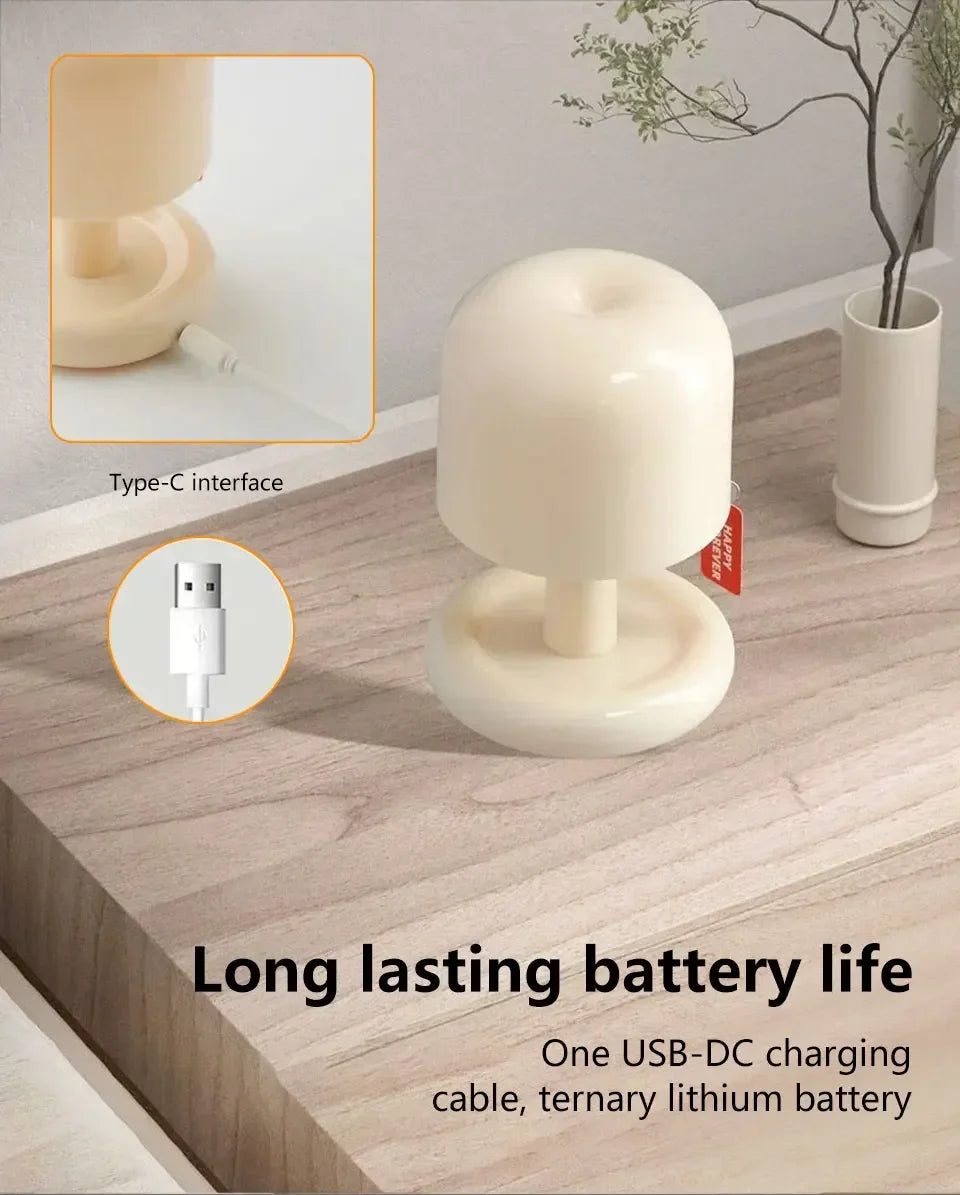 Mini Lamp “Mushroom Glow” 🌙🍄 – USB rechargeable LED, touch control