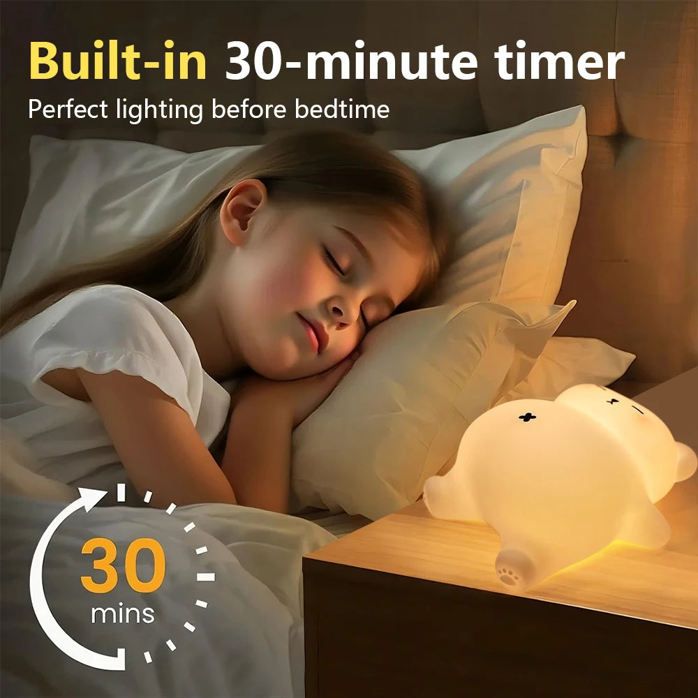 Cute Silicone Night Light – Ricaricabile & Touch | Fox 🦊, Rabbit 🐰, Penguin 🐧, Giraffe 🦒, Slot 🦥, Nylon 🌙, Flamingo 🦩