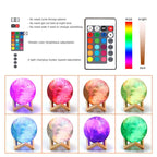 RGB Nebula 3D Lunar Lamp – 16 Colours, Touch & Remote Control | Night Light Decor