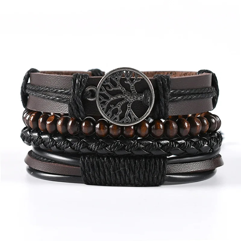 🔥 Men’s Leather Bracelet Collection – Multi-Style Modern Designs 🖤✨