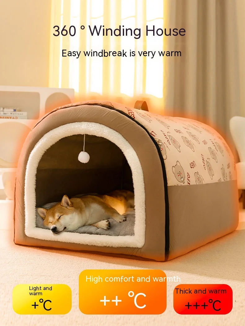 Cozy Arch Pet House 🐾 Soft Enclosed Bed for Cats & Small Dogs