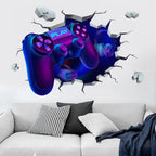 🔥 3D Gamer Wall Stickers – Broken Wall Effect 🎮✨