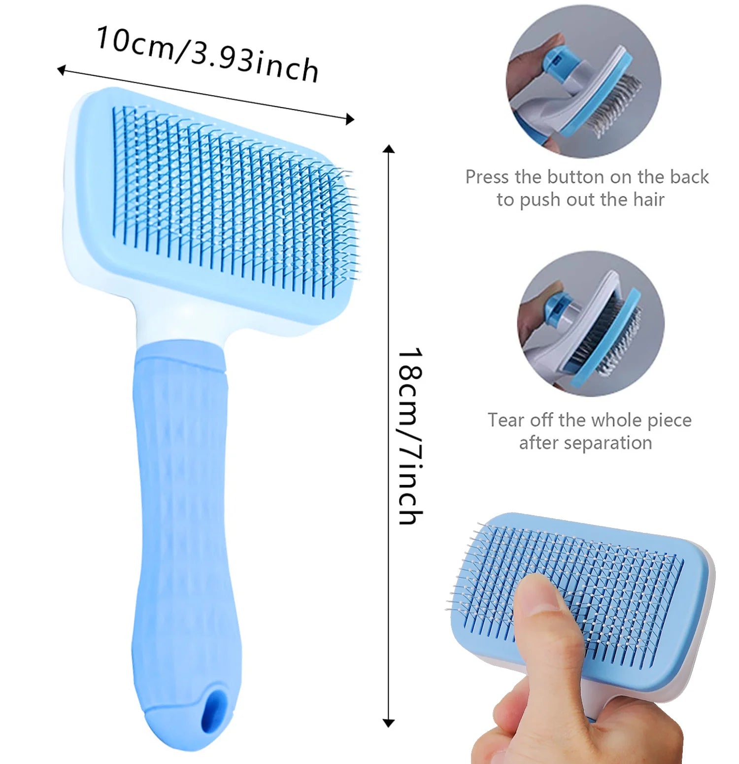 Self-Cleaning Pet Grooming Brush – Anti-Shedding Comb for Dogs & Cats 🐶🐱✨