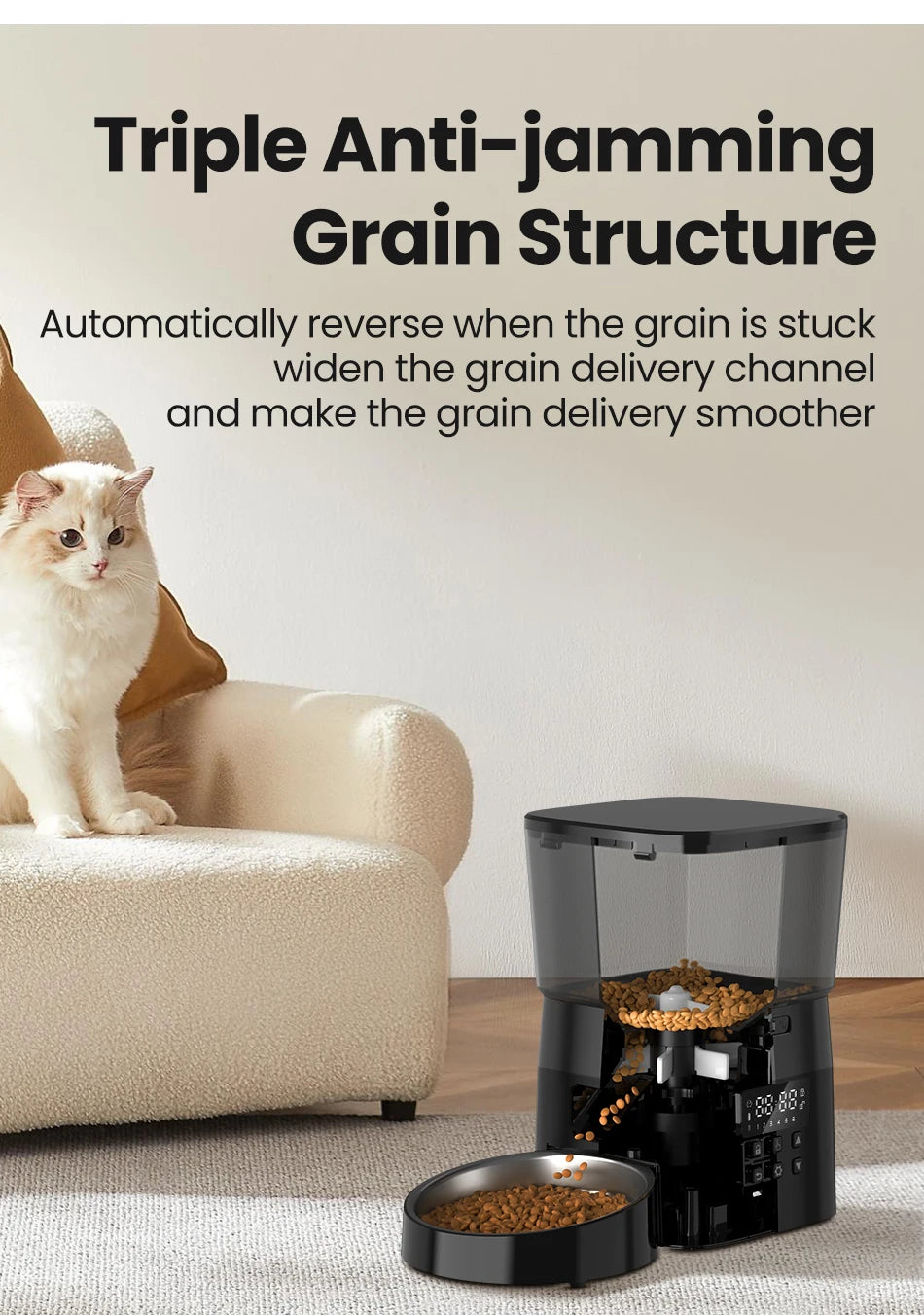 🐾 Automatic Pet Feeder – 2L Smart Button Version