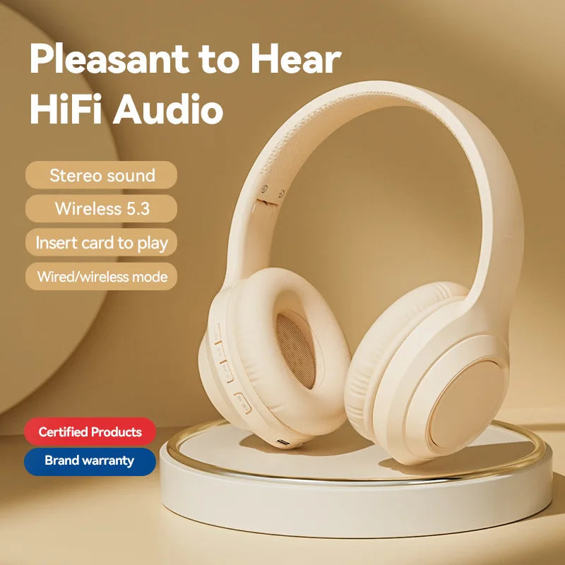 🎧 Wireless Bluetooth 5.3 Headphones – Deep Bass • 12H Playtime • Foldable Design