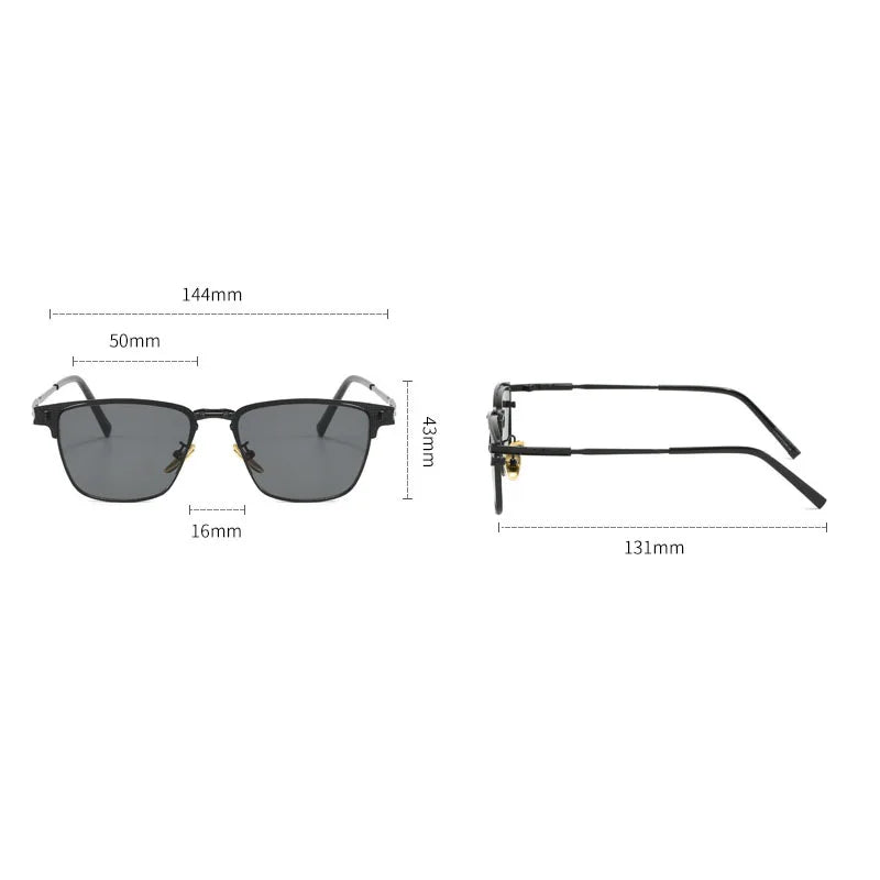 🕶️ Luxury Titanium Square Sunglasses – Polarized UV400 | Unisex Retro Style