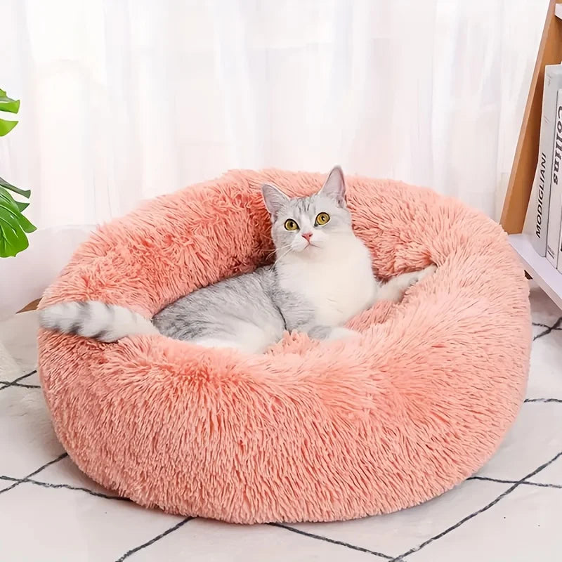 Soft Nest Bed for Dogs and Cats - Ultra-Soft Round Plush Kennel