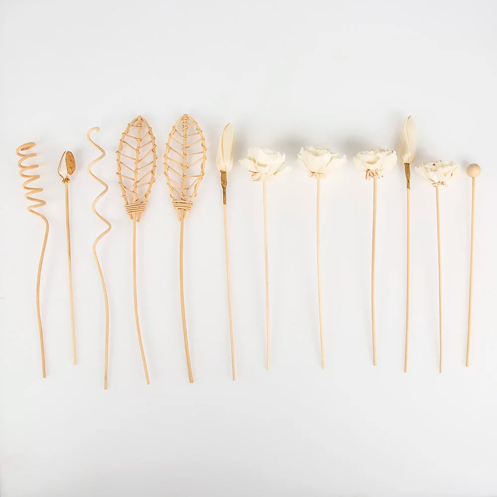 Set 12 Lotus Flower Rattan Sticks - Natural Decorations for Diffusers 🌸✨