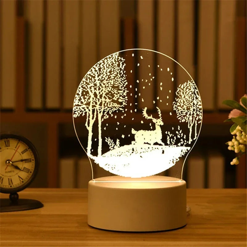 💡 3D Visual Illusion Night Light – LED Desk Lamp
