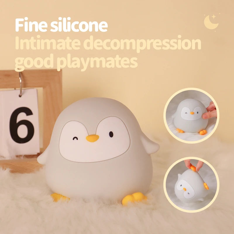 Cute Silicone Night Light – Ricaricabile & Touch | Fox 🦊, Rabbit 🐰, Penguin 🐧, Giraffe 🦒, Slot 🦥, Nylon 🌙, Flamingo 🦩