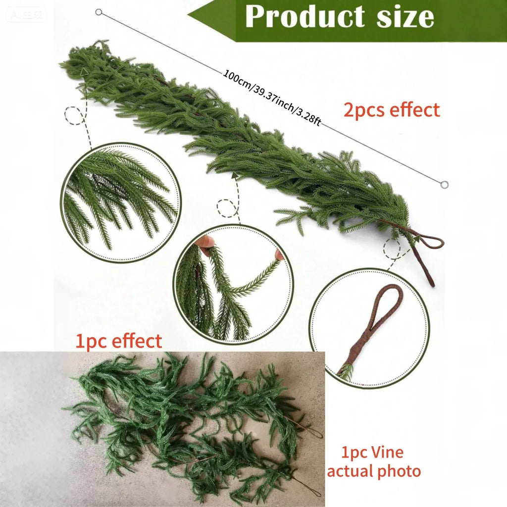 🎄✨ Artificial Pine Christmas Garland – Festive Holiday Door & Wall Décor