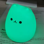 Cute Cat Baby Night Light 🐱✨ – 7 Colours, Touch, Soft Silicone • USB Rechargeable