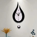 🕒 Drop-Shaped Wall Clock - Black & White Modern Design