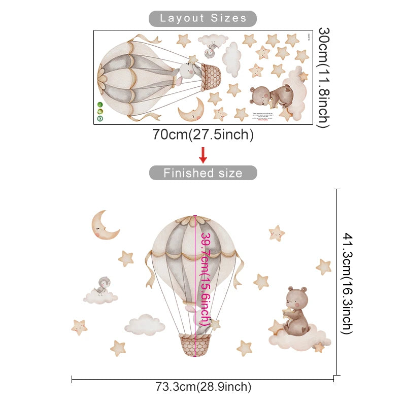 🌈✨ Cute Cartoon Wall Stickers for Kids’ Room (28 Variants)