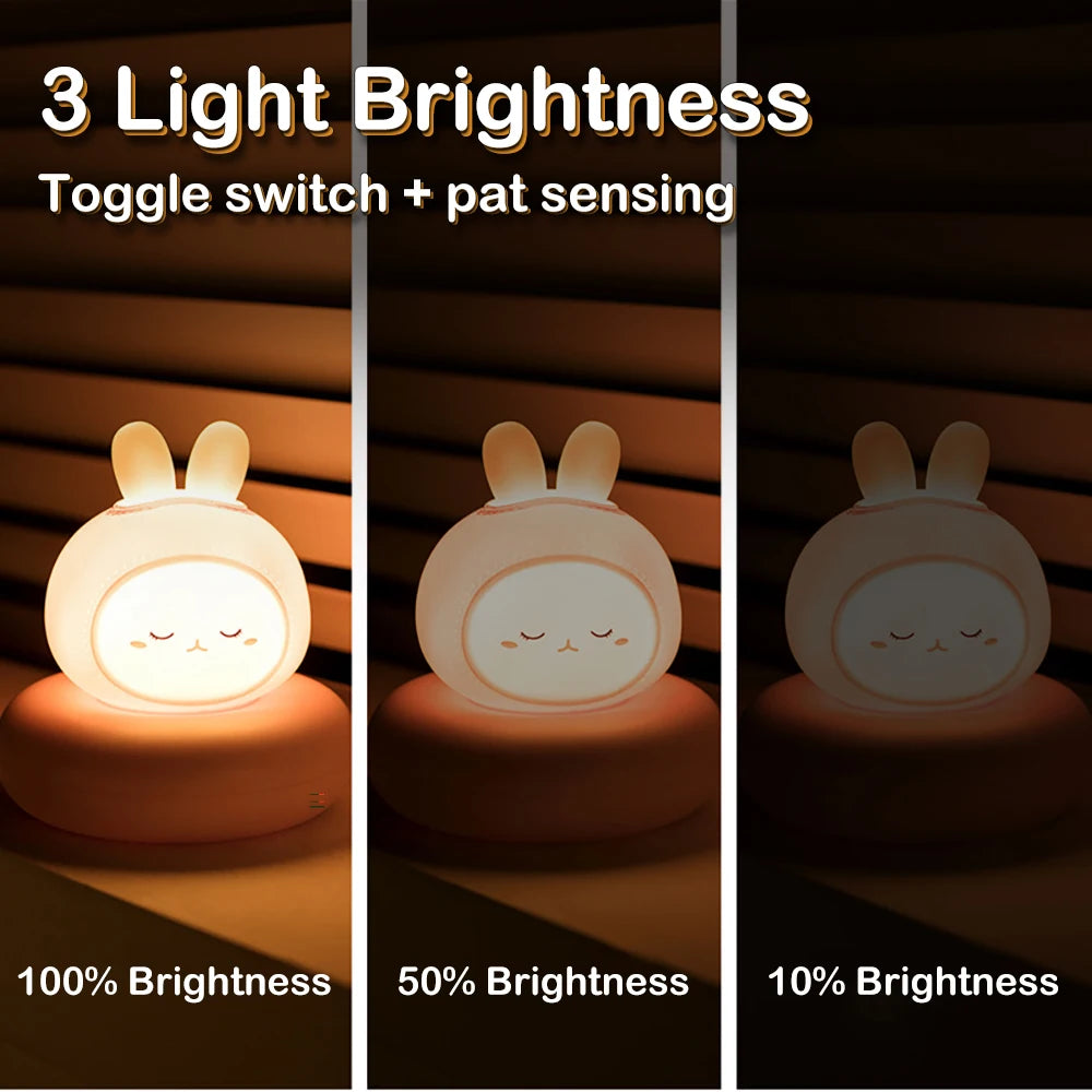 🌙 Cute Animal Night Light – Children's Night Lamp (Touch, 3 Brightness Levels)