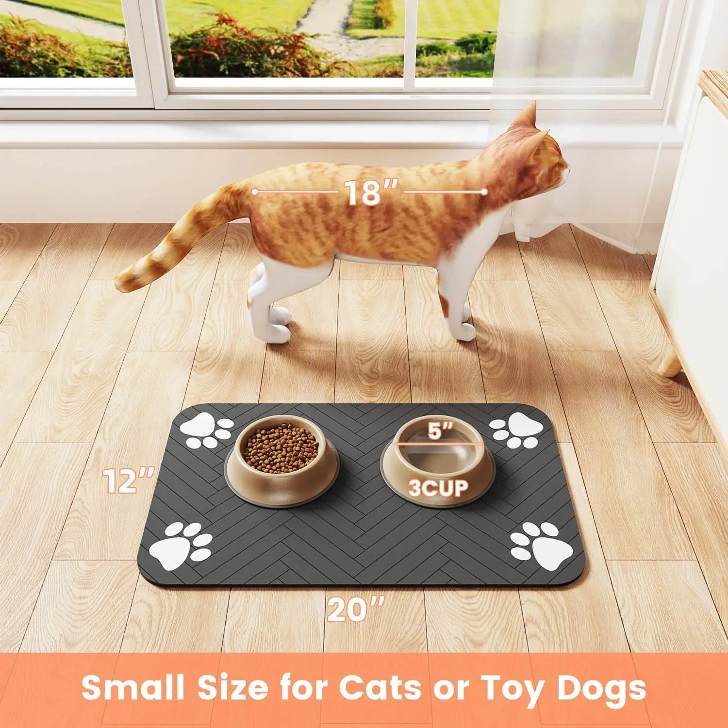 🐾 Pet Feeding Mat – Absorbent & Waterproof Food Bowl Protector 🐶🐱