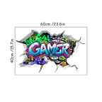 🔥 3D Gamer Wall Stickers – Broken Wall Effect 🎮✨