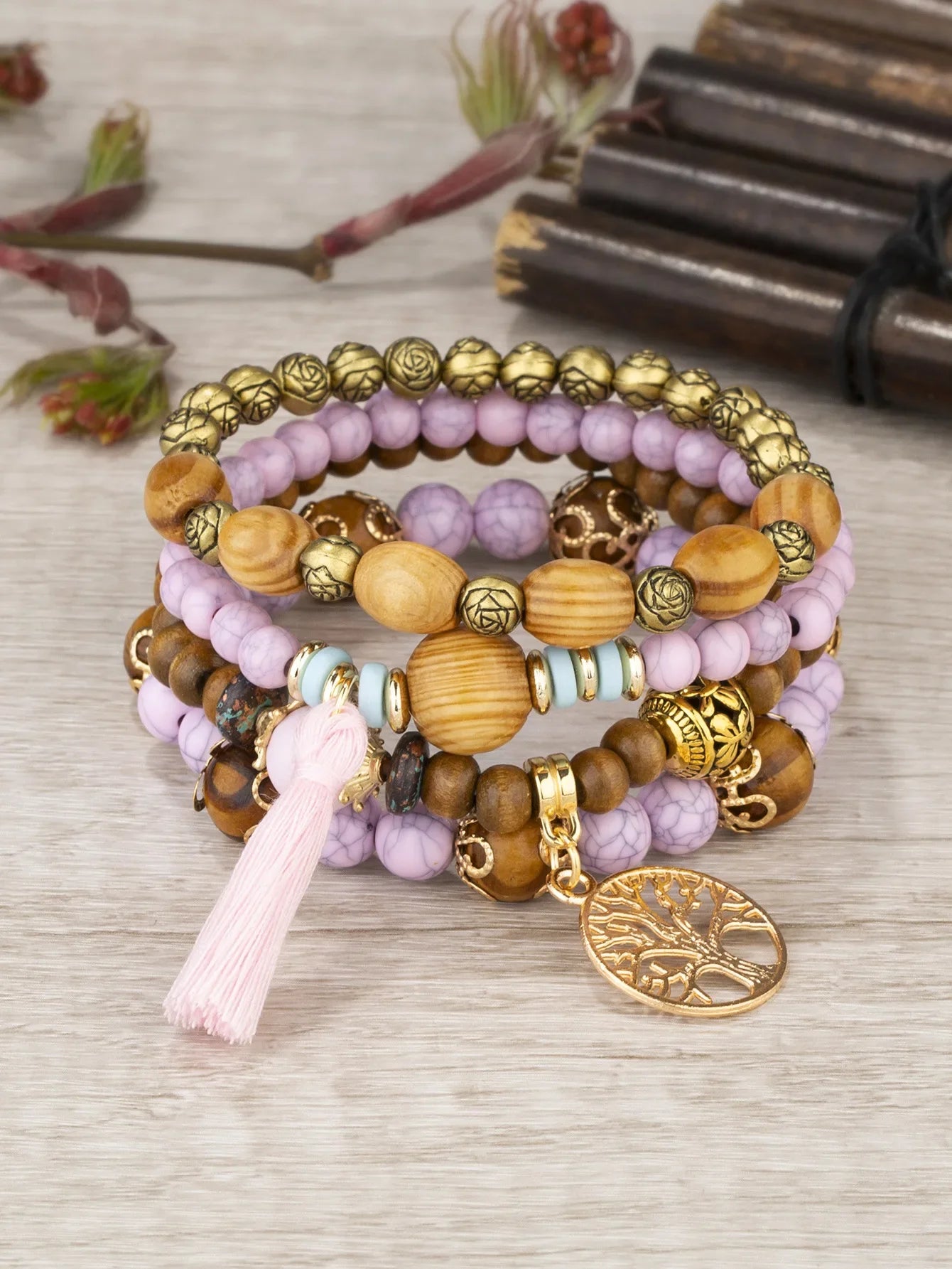 🌿 Tree of Life Charm Bracelet – Boho Unisex Adjustable Bracelet ✨