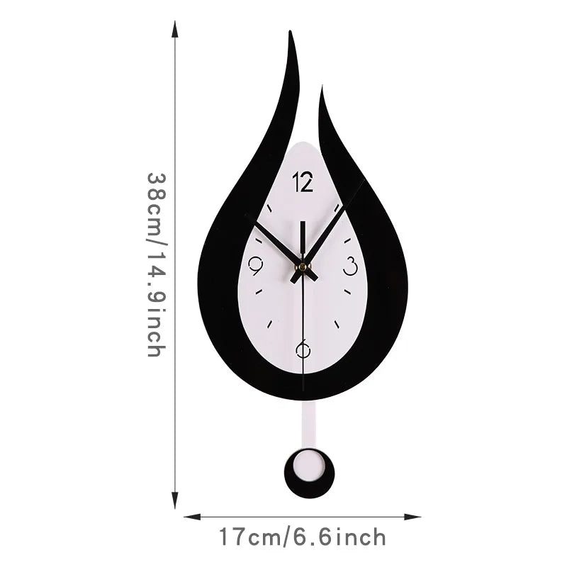 🕒 Drop-Shaped Wall Clock - Black & White Modern Design
