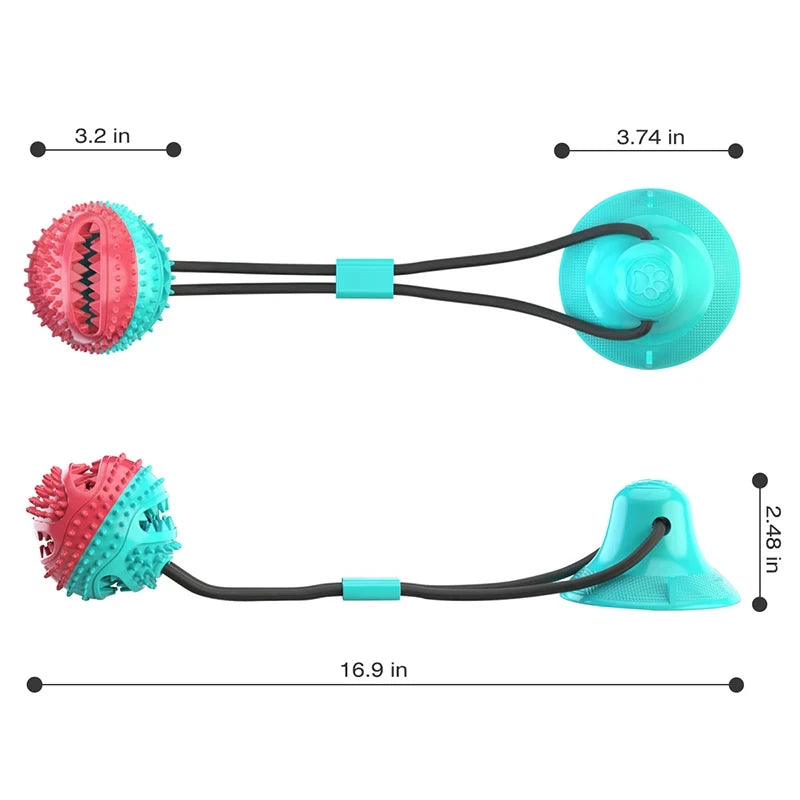 🐾 Interactive Suction-Cup Dog Toy Ball — Slow Feeder & Tug Game 🐶