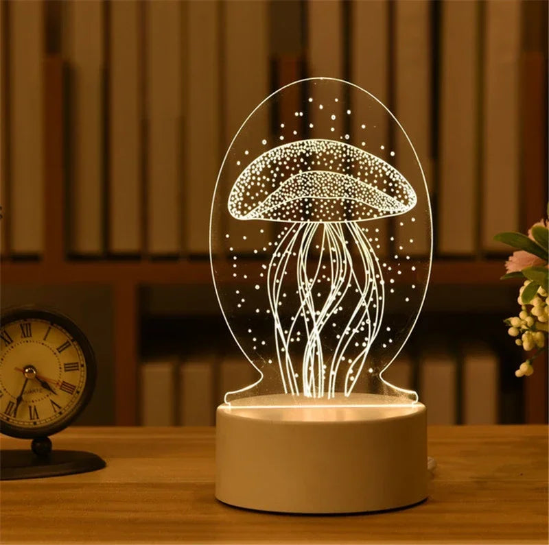 💡 3D Visual Illusion Night Light – LED Desk Lamp