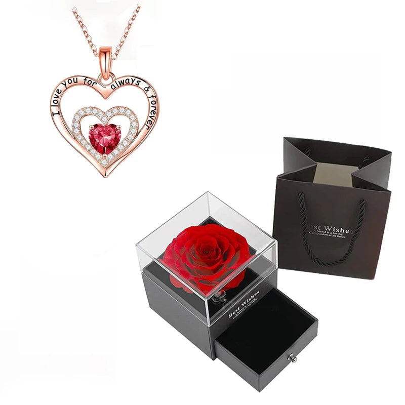 ✨ “Eternal Heart Rose Gift Necklace ❤️🌹”