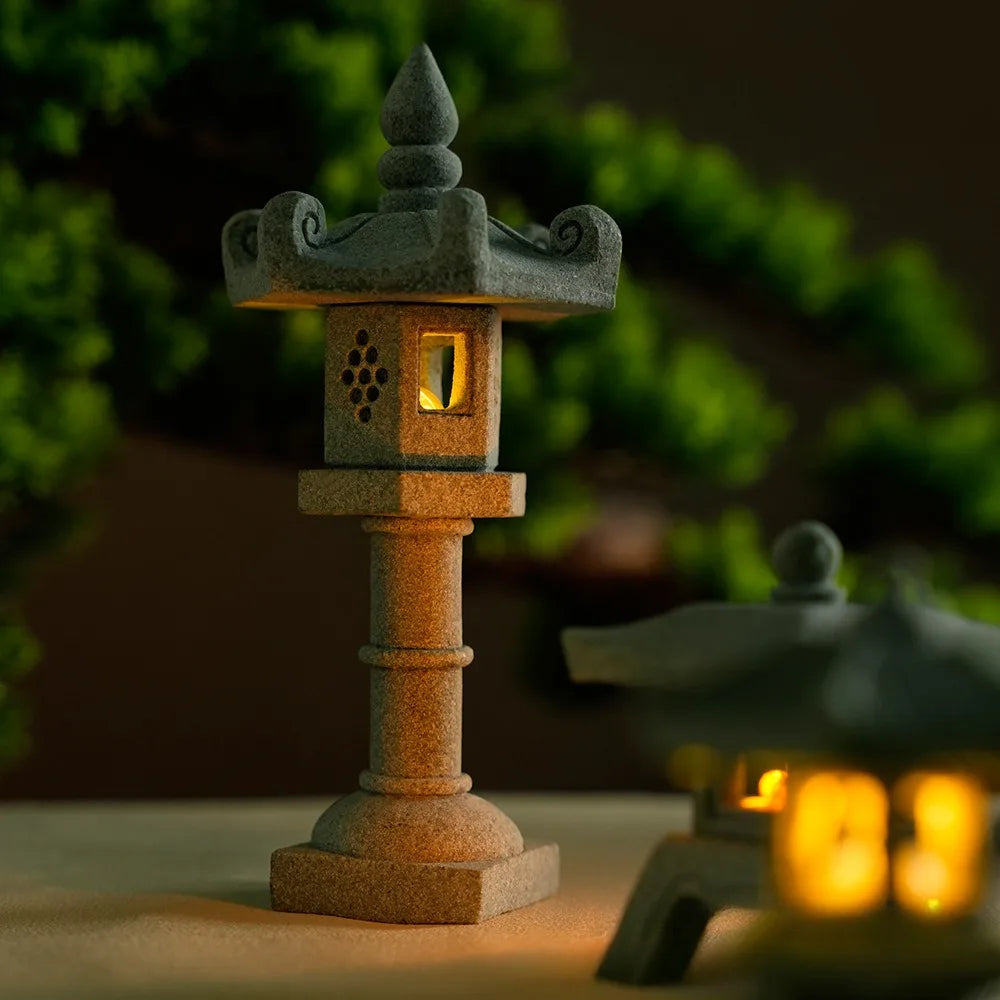 🌙 Mini Zen Pagoda & Lantern Statues – Micro Garden & Aquarium Decor 🏯✨