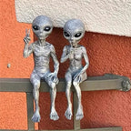 🛸 Funny Alien Statue Set – Quirky Resin Decor for Home & Garden 👽✨