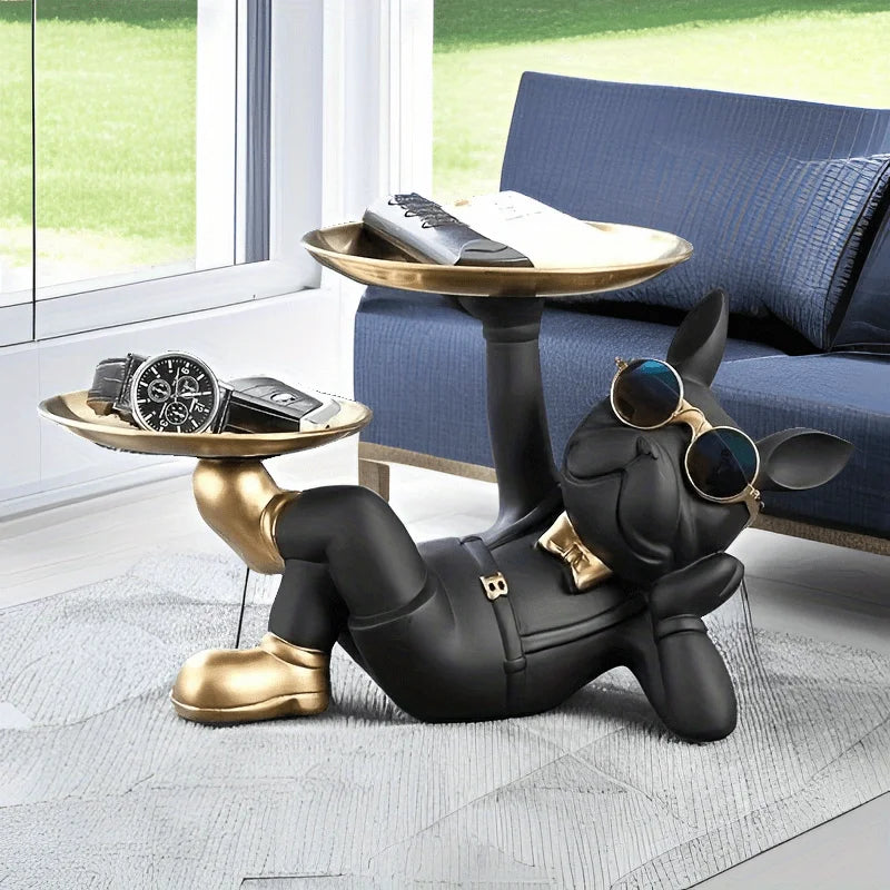 🐶✨ “Bulldog Butler™ – Multifunctional Resin Tray Statue”