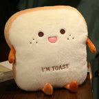 🍞 Cute Toast Plush Pillow – 35cm Cartoon Bread Cushion