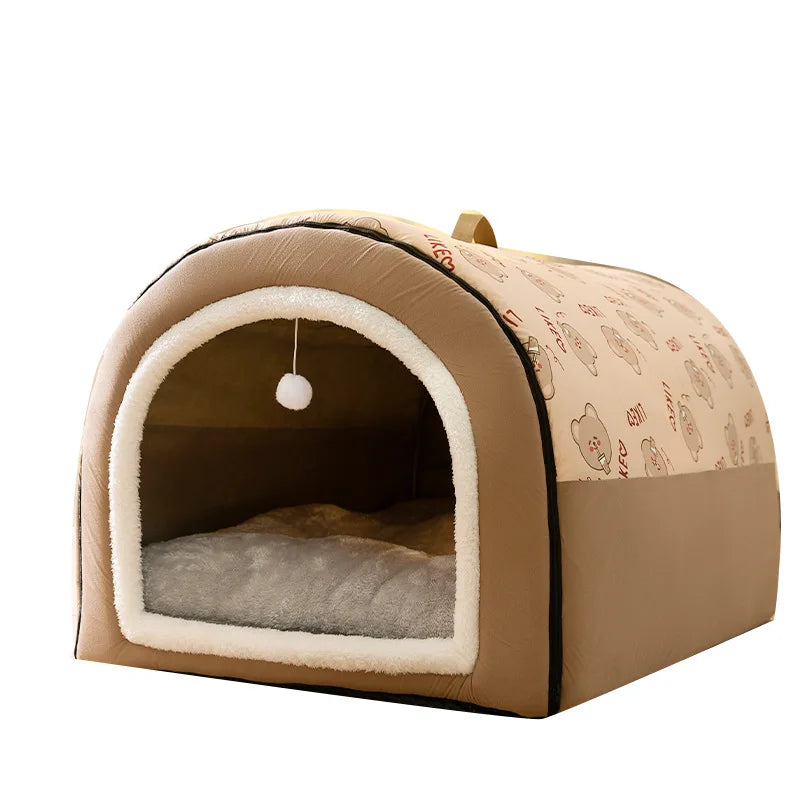 Cozy Arch Pet House 🐾 Soft Enclosed Bed for Cats & Small Dogs