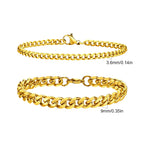✨ Premium Cuban Link Bracelet Set – Men’s Stainless Steel Chain (Gold/Silver/Black) ✨