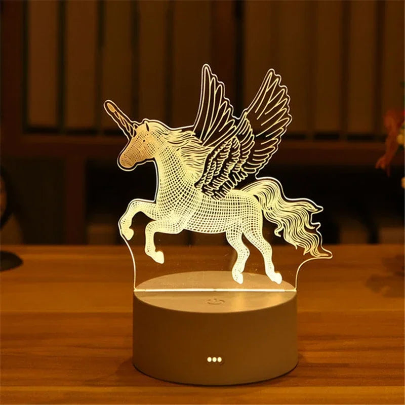 💡 3D Visual Illusion Night Light – LED Desk Lamp