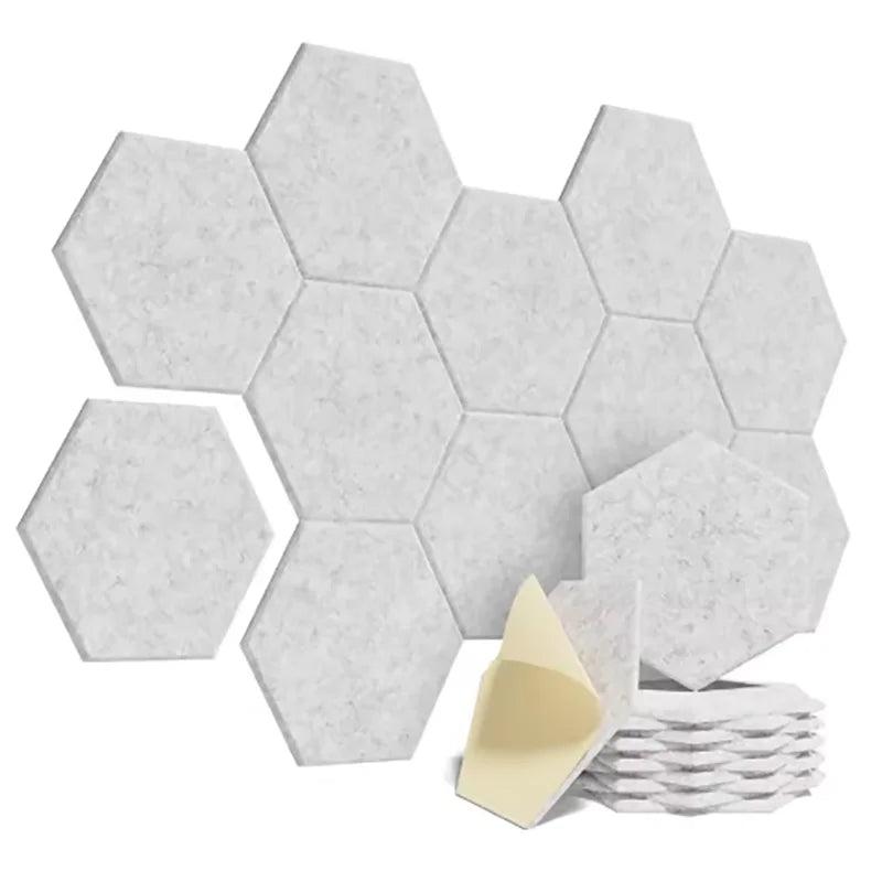 🎧 12-Pack Hexagonal Acoustic Panels – Premium Soundproof Foam Tiles