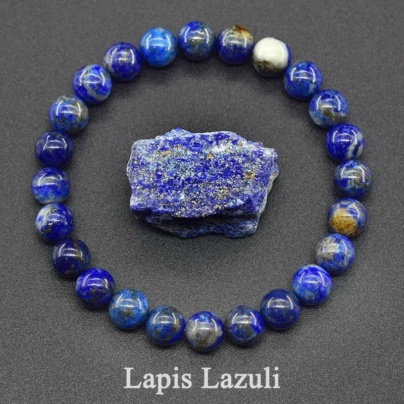 🌈 Natural Stone Energy Bracelet – 8mm Crystal Beads ✨