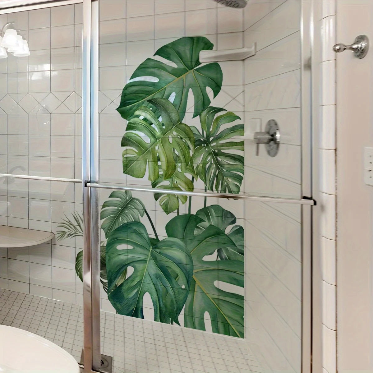 🌿✨ Large Green Plant Wall Decal (2-Piece Set) – Home Aesthetic Nature Sticker