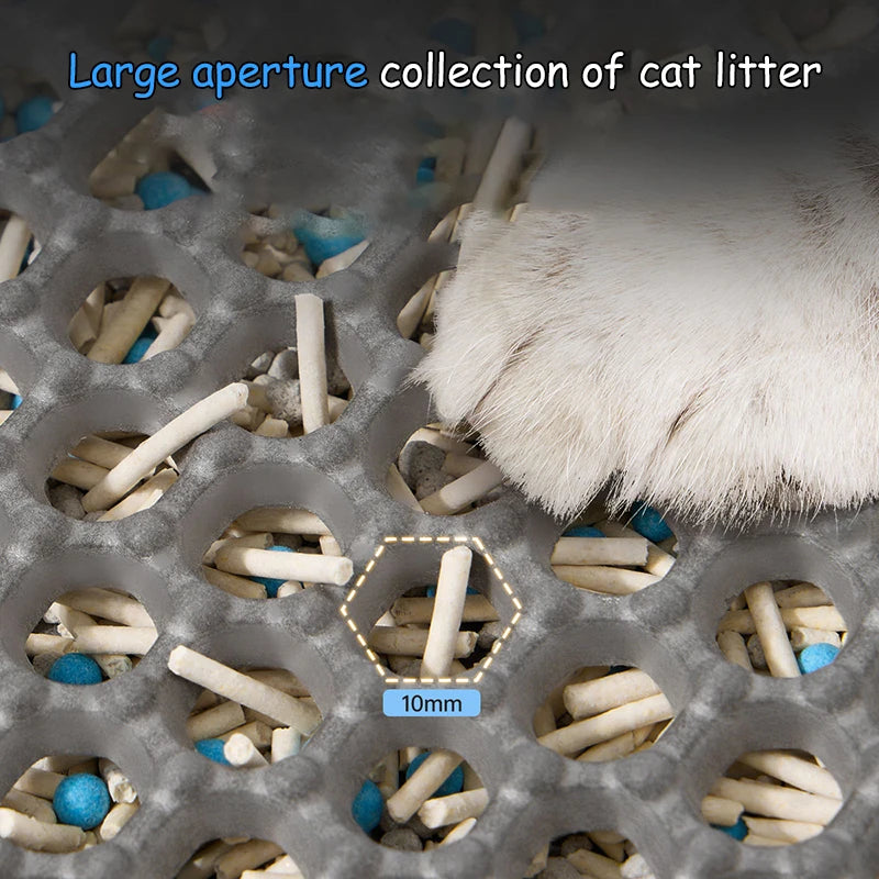 Double-Layer Cat Litter Trapping Mat 🐾 | Waterproof, Easy-Clean & Anti-Tracking