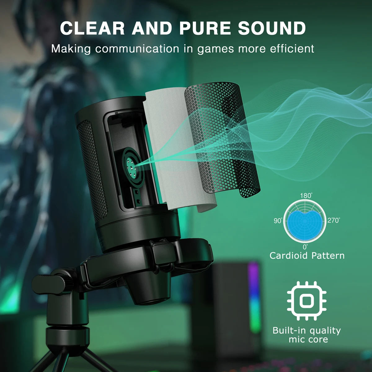 🎤 RGB USB Gaming Microphone – Perfect for TikTok & Streaming! 🌈✨