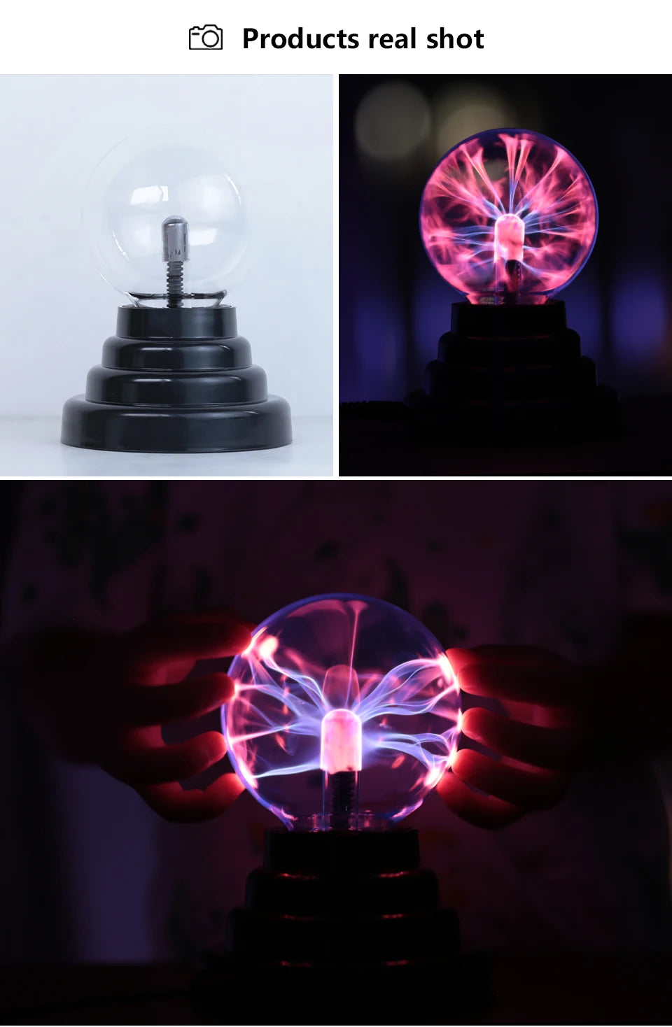 🔮 Magic Crystal Plasma Ball Lamp - Decorative Plasma Lamp | 3D Electric Effect | Atmospheric Night Light